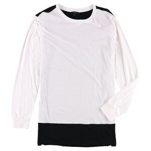 Basement Mens Colorblock Basic T-Shirt, White, L, DM